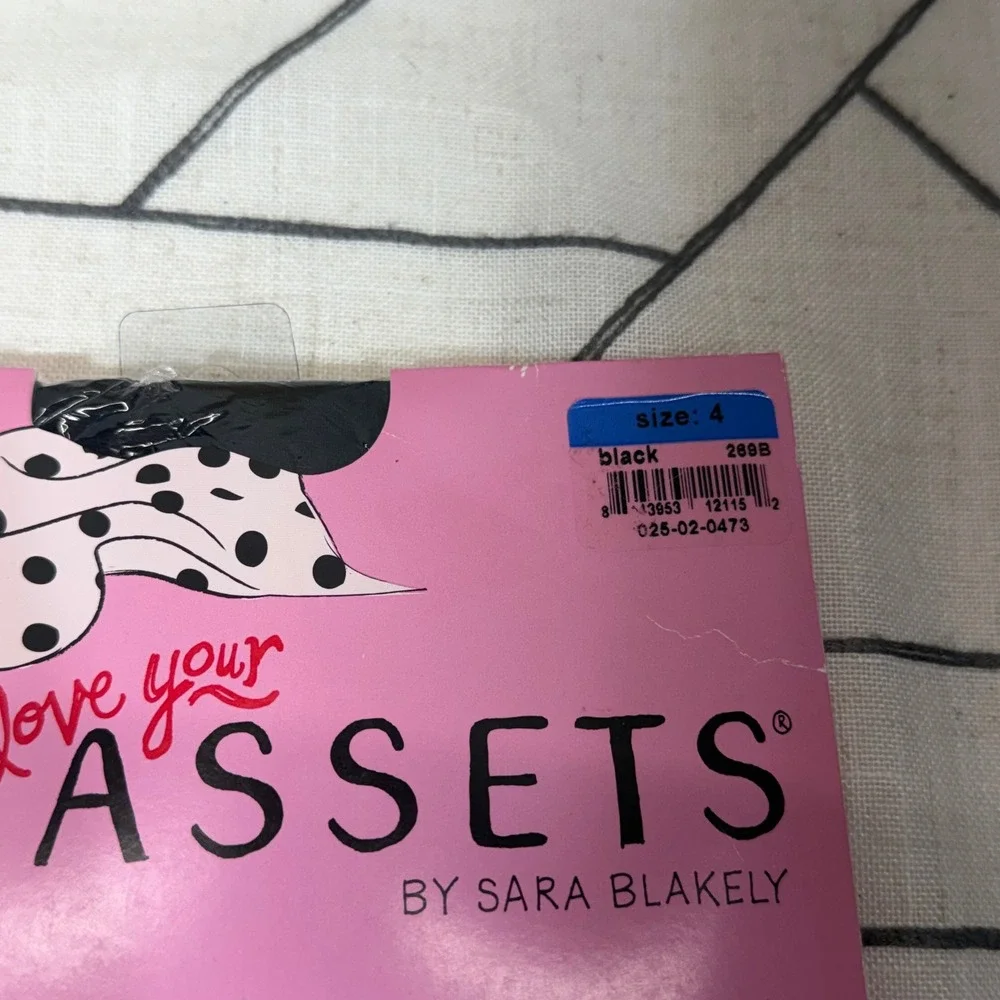 ASSETS Shaping Pantyhose Size 4 Black High-Waist Sheers Sara Blakely Spanx 269B